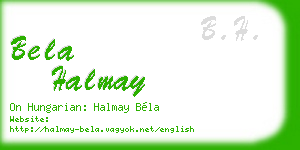 bela halmay business card