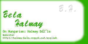 bela halmay business card
